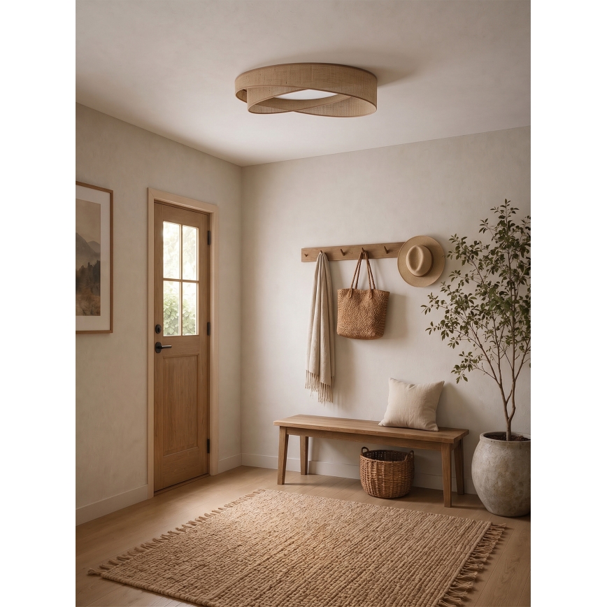 BRILAGI - димируемо LED таванно осветително тяло VELVET TWIST LED/36W/230V 3000-6000K Ø 65 см Wi-Fi Tuya Beacon бежово + дистанционно управление