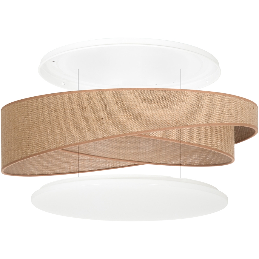 BRILAGI - димируемо LED таванно осветително тяло VELVET TWIST LED/36W/230V 3000-6000K Ø 65 см Wi-Fi Tuya Beacon бежово + дистанционно управление