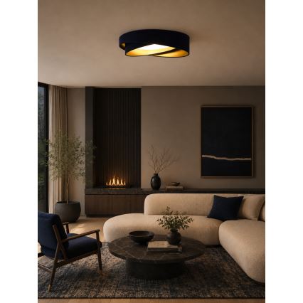BRILAGI - LED таванно осветително тяло с възможност за димиране VELVET TWIST LED/36W/230V 3000-6000K диаметър 65 см Wi-Fi Tuya Beacon синьо/златно + дистанционно управление