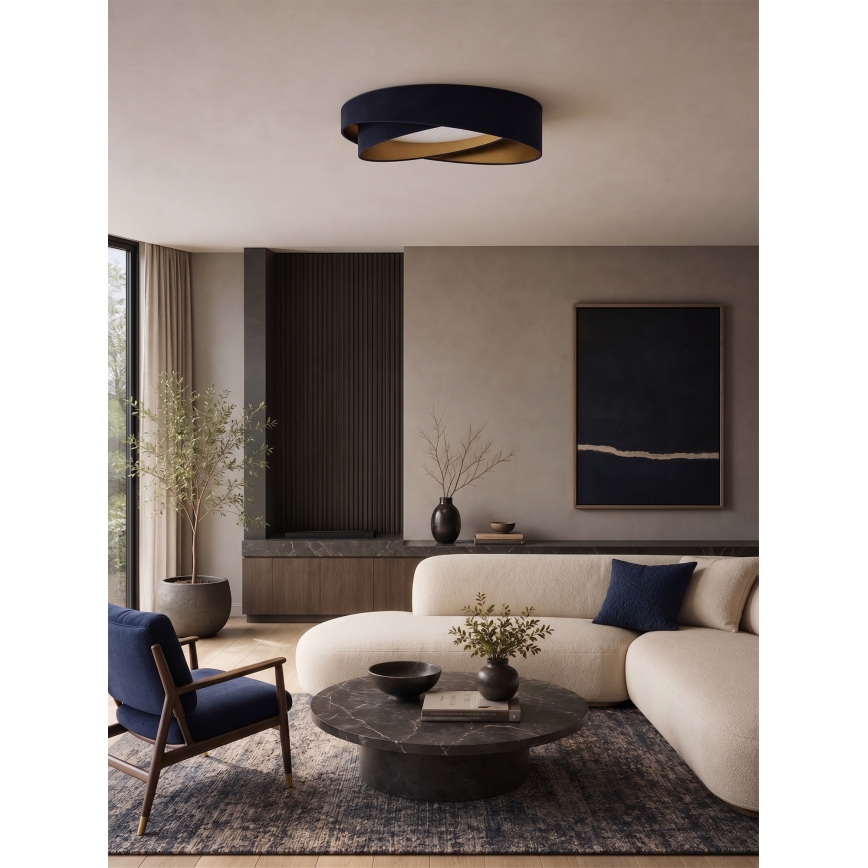 BRILAGI - LED таванно осветително тяло с възможност за димиране VELVET TWIST LED/36W/230V 3000-6000K диаметър 65 см Wi-Fi Tuya Beacon синьо/златно + дистанционно управление