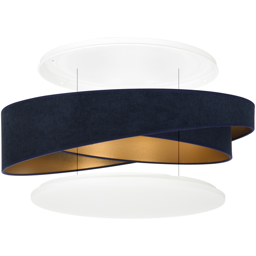 BRILAGI - LED таванно осветително тяло с възможност за димиране VELVET TWIST LED/36W/230V 3000-6000K диаметър 65 см Wi-Fi Tuya Beacon синьо/златно + дистанционно управление