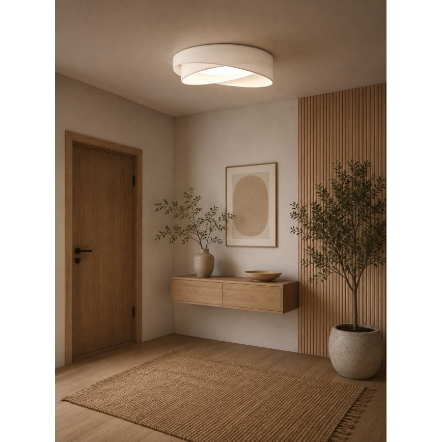 BRILAGI - LED димируемо таванно осветително тяло VELVET TWIST LED/36W/230V 3000-6000K Ø 65 см Wi-Fi Tuya Beacon бяло + дистанционно управление