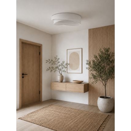 BRILAGI - LED димируемо таванно осветително тяло VELVET TWIST LED/36W/230V 3000-6000K Ø 65 см Wi-Fi Tuya Beacon бяло + дистанционно управление