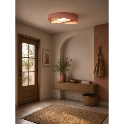 BRILAGI - LED димируемо таванно осветително тяло VELVET TWIST LED/36W/230V 3000-6000K диаметър 65 см Wi-Fi Tuya Beacon розово/кремаво + дистанционно управление
