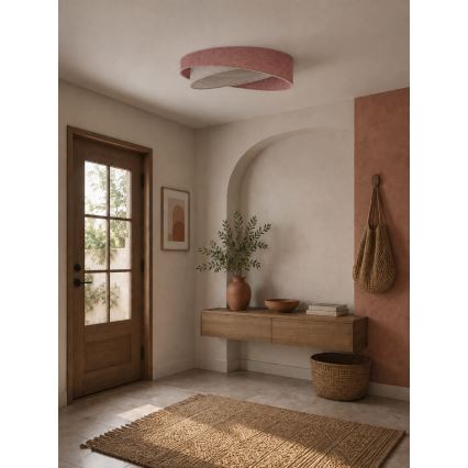 BRILAGI - LED димируемо таванно осветително тяло VELVET TWIST LED/36W/230V 3000-6000K диаметър 65 см Wi-Fi Tuya Beacon розово/кремаво + дистанционно управление