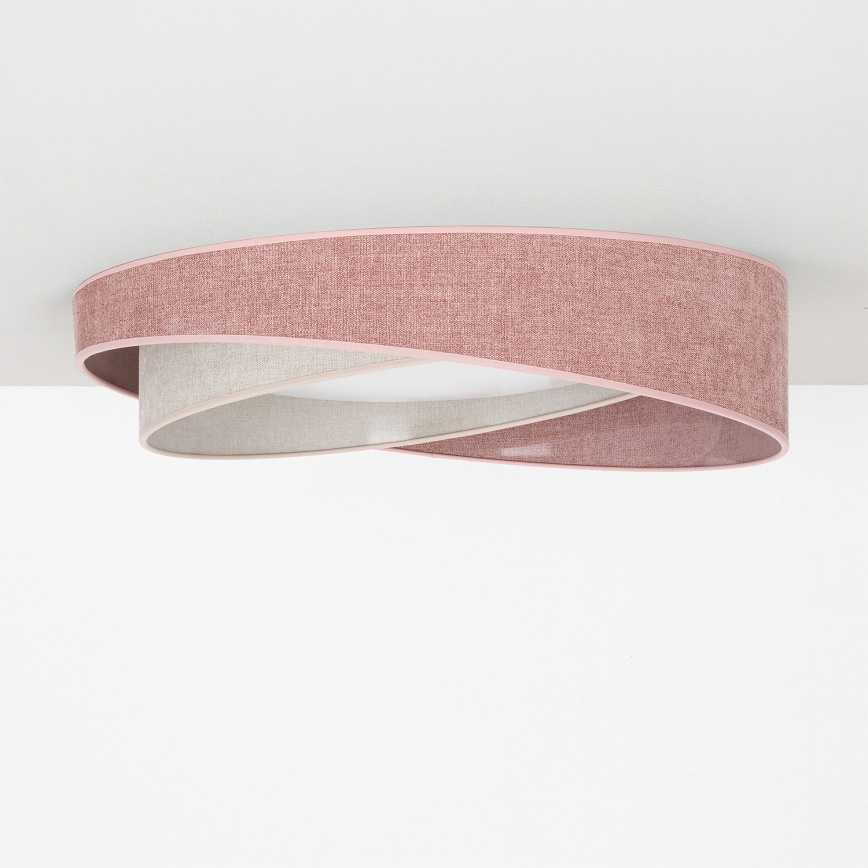 BRILAGI - LED димируемо таванно осветително тяло VELVET TWIST LED/36W/230V 3000-6000K диаметър 65 см Wi-Fi Tuya Beacon розово/кремаво + дистанционно управление