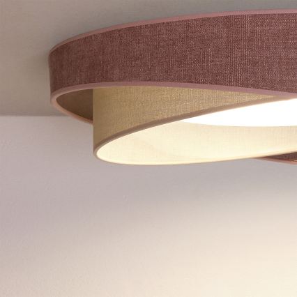 BRILAGI - LED димируемо таванно осветително тяло VELVET TWIST LED/36W/230V 3000-6000K диаметър 65 см Wi-Fi Tuya Beacon розово/кремаво + дистанционно управление