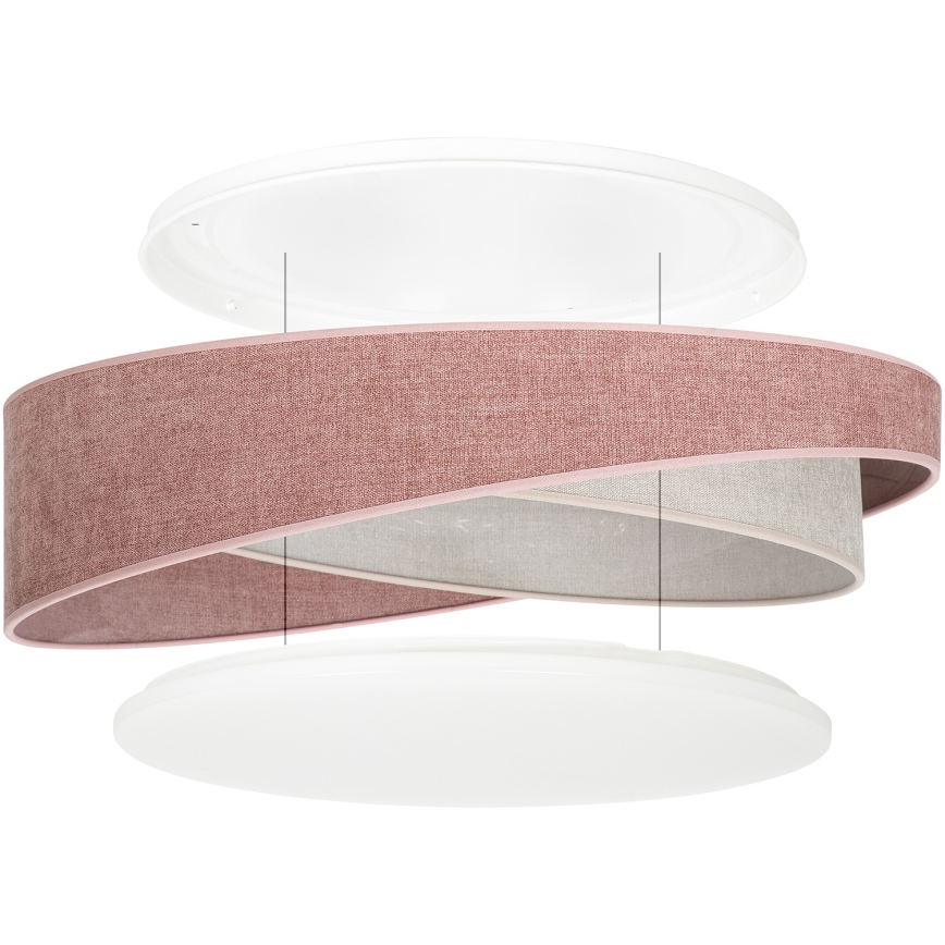 BRILAGI - LED димируемо таванно осветително тяло VELVET TWIST LED/36W/230V 3000-6000K диаметър 65 см Wi-Fi Tuya Beacon розово/кремаво + дистанционно управление