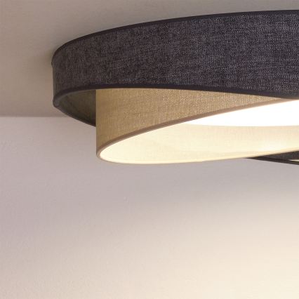 BRILAGI - Димируемо LED таванно осветително тяло VELVET TWIST LED/36W/230V 3000-6000K Ø 65 см Wi-Fi Tuya Beacon сиво/кремаво + дистанционно управление