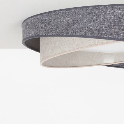 BRILAGI - Димируемо LED таванно осветително тяло VELVET TWIST LED/36W/230V 3000-6000K Ø 65 см Wi-Fi Tuya Beacon сиво/кремаво + дистанционно управление
