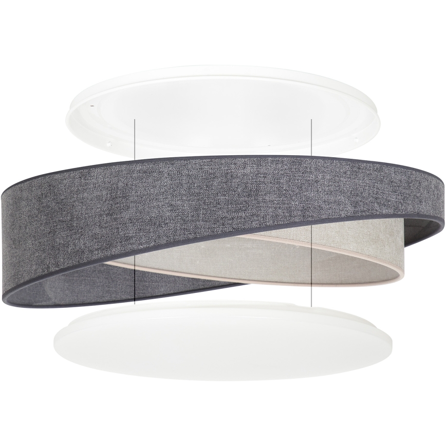 BRILAGI - Димируемо LED таванно осветително тяло VELVET TWIST LED/36W/230V 3000-6000K Ø 65 см Wi-Fi Tuya Beacon сиво/кремаво + дистанционно управление