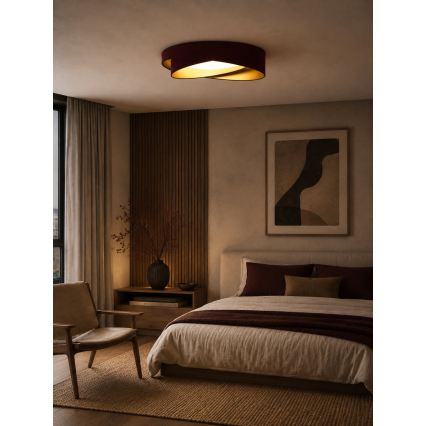BRILAGI - LED димируемо таванно осветително тяло VELVET TWIST LED/36W/230V 3000-6000K Ø 65 см Wi-Fi Tuya Beacon бордо/златисто + дистанционно управление