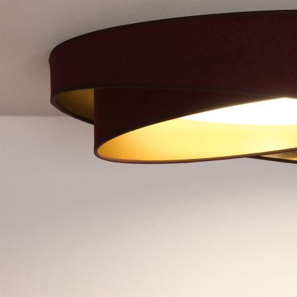 BRILAGI - LED димируемо таванно осветително тяло VELVET TWIST LED/36W/230V 3000-6000K Ø 65 см Wi-Fi Tuya Beacon бордо/златисто + дистанционно управление
