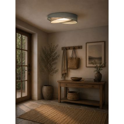 BRILAGI - LED димируемо таванно осветително тяло VELVET TWIST LED/36W/230V 3000-6000K с диаметър 65 см Wi-Fi Tuya Beacon зелено/бежово + дистанционно управление