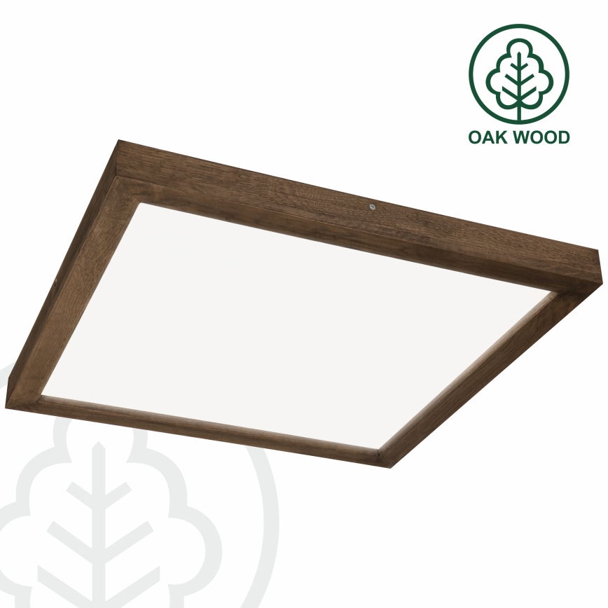 BRILAGI - LED Димируема таванна лампа за баня WOODY FRAME LED/50W/230V цвят дъб/орех 60x60 cm 3000-6000K IP44 + дистанционно управление