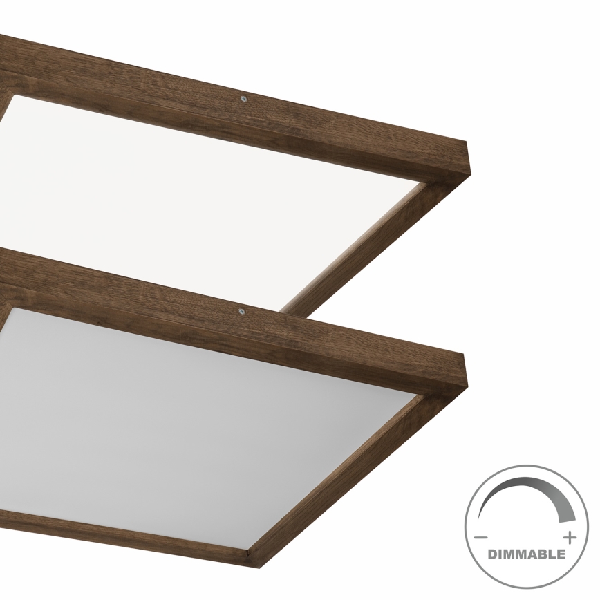 BRILAGI - LED Димируема таванна лампа за баня WOODY FRAME LED/50W/230V цвят дъб/орех 60x60 cm 3000-6000K IP44 + дистанционно управление