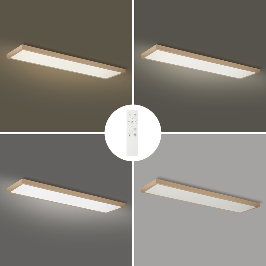 Brilagi - Светодиодно (LED) димируемо таванно осветително тяло за баня FRAME SMART LED/50W/230V 120x30 cm 3000-6000K IP44 бежово + дистанционно управление