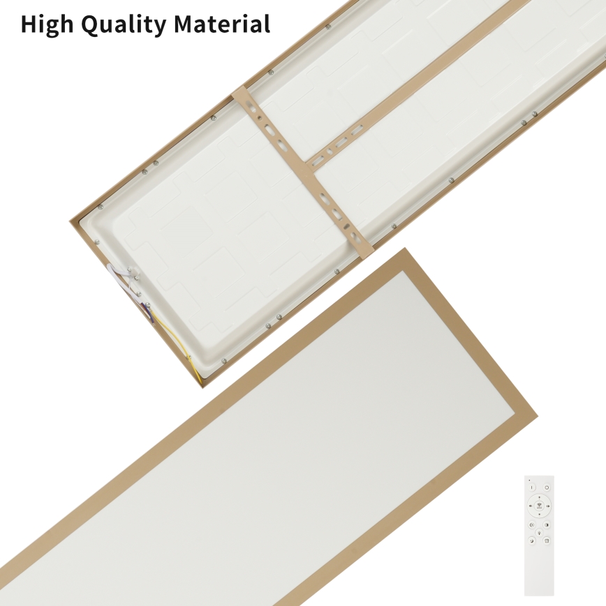 Brilagi - Светодиодно (LED) димируемо таванно осветително тяло за баня FRAME SMART LED/50W/230V 120x30 cm 3000-6000K IP44 бежово + дистанционно управление