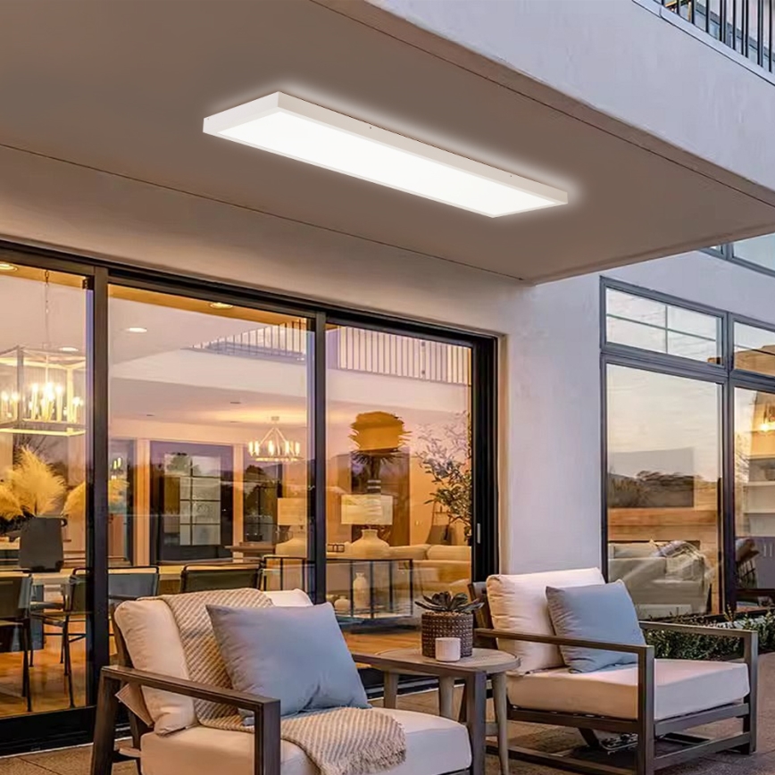 Brilagi - LED таванно осветително тяло за баня с възможност за димиране FRAME SMART LED/50W/230V 120x30 cm 3000-6000K IP44 бяло + дистанционно управление