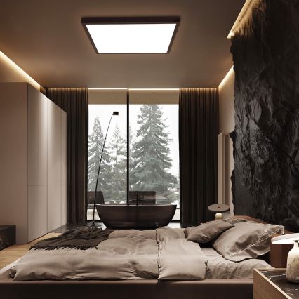 Brilagi - Димируемо LED таванно осветително тяло за баня FRAME SMART LED/50W/230V 60x60 cm 3000-6000K IP44 черно + дистанционно управление