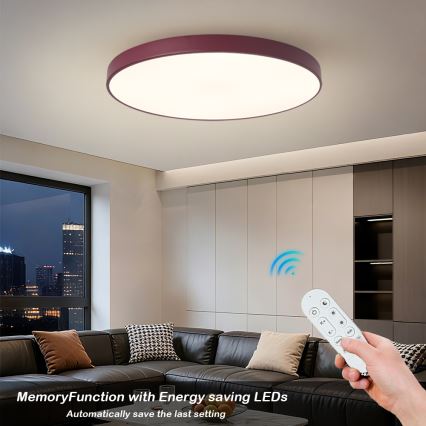 Brilagi - LED осветително тяло POOL SMART LED/100W/230V, с регулируема яркост, диам. 80 см, Wi-Fi Tuya + дистанционно управление в бордо