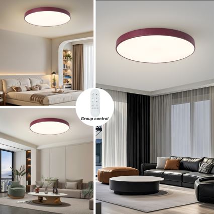 Brilagi - LED осветително тяло POOL SMART LED/100W/230V, с регулируема яркост, диам. 80 см, Wi-Fi Tuya + дистанционно управление в бордо