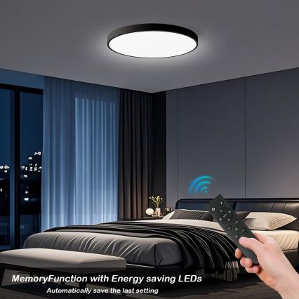 Brilagi - LED Димируемо таванно осветление POOL SMART LED/100W/230V 3000-6000K диаметр 80 см Wi-Fi Tuya черно + дистанционно управление