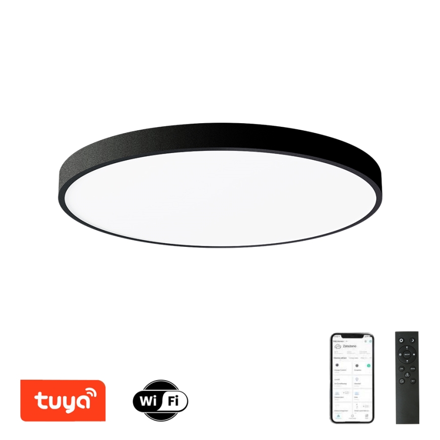 Brilagi - LED Димируемо таванно осветление POOL SMART LED/100W/230V 3000-6000K диаметр 80 см Wi-Fi Tuya черно + дистанционно управление