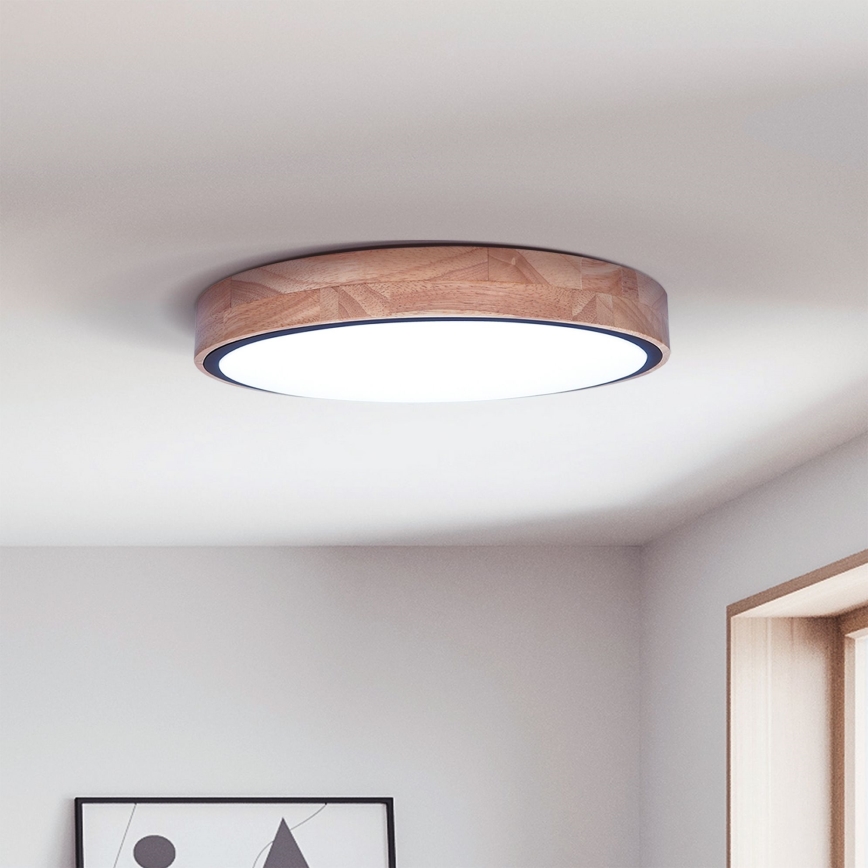 Brilagi - Димируемо LED таванно осветително тяло GLORIA LED/48W/230V 3000-6500K дъб диам. 40 см + дистанционно управление