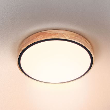 Brilagi - Димируемо LED таванно осветително тяло GLORIA LED/48W/230V 3000-6500K дъб диам. 40 см + дистанционно управление