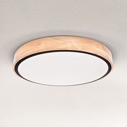 Brilagi - Димируемо LED таванно осветително тяло GLORIA LED/48W/230V 3000-6500K дъб диам. 40 см + дистанционно управление