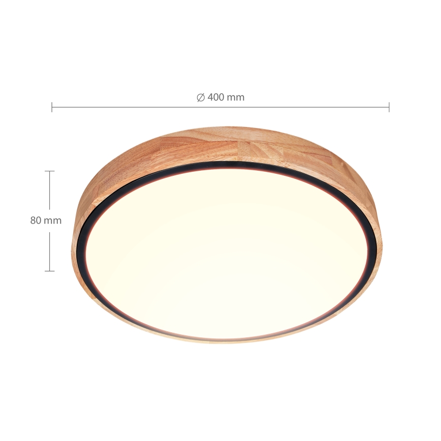 Brilagi - Димируемо LED таванно осветително тяло GLORIA LED/48W/230V 3000-6500K дъб диам. 40 см + дистанционно управление