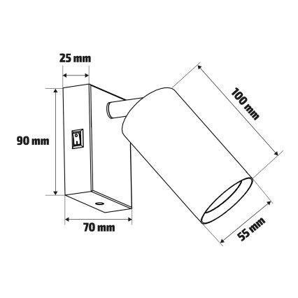 Brilagi - LED RGBW димируемо стенно точково осветително тяло SELE 1xGU10/6,5W/230V 2700-6500K черно