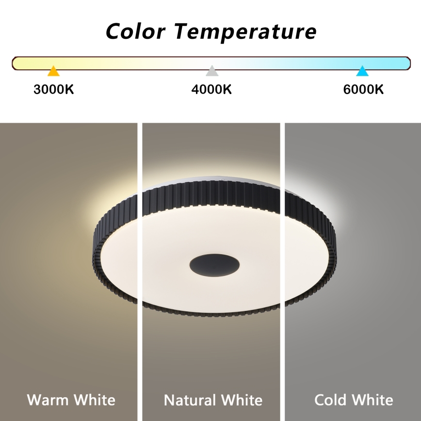Brilagi - Димируемо LED таванно осветително тяло CORVO LED/72W/230V 3000-6000K черно Ø 50 см + дистанционно управление