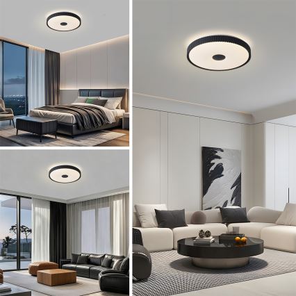 Brilagi - Димируемо LED таванно осветително тяло CORVO LED/72W/230V 3000-6000K черно Ø 50 см + дистанционно управление