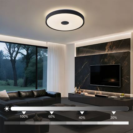 Brilagi - Димируемо LED таванно осветително тяло CORVO LED/72W/230V 3000-6000K черно Ø 50 см + дистанционно управление