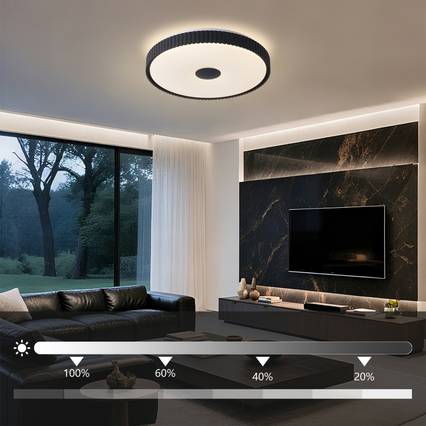 Brilagi - Димируемо LED таванно осветително тяло CORVO LED/72W/230V 3000-6000K черно Ø 50 см + дистанционно управление