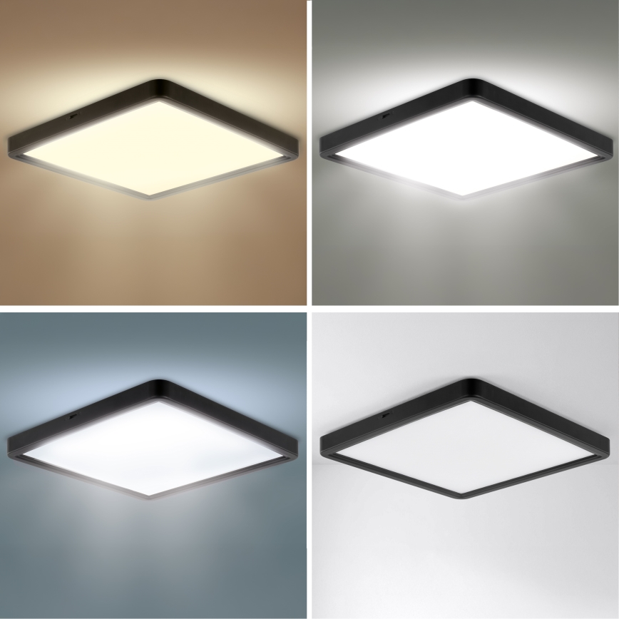 Brilagi - LED таванно осветително тяло с възможност за димиране ESTELA SQUARE LED/36W/230V 3000-6500K 31x31 cm черно + дистанционно управление