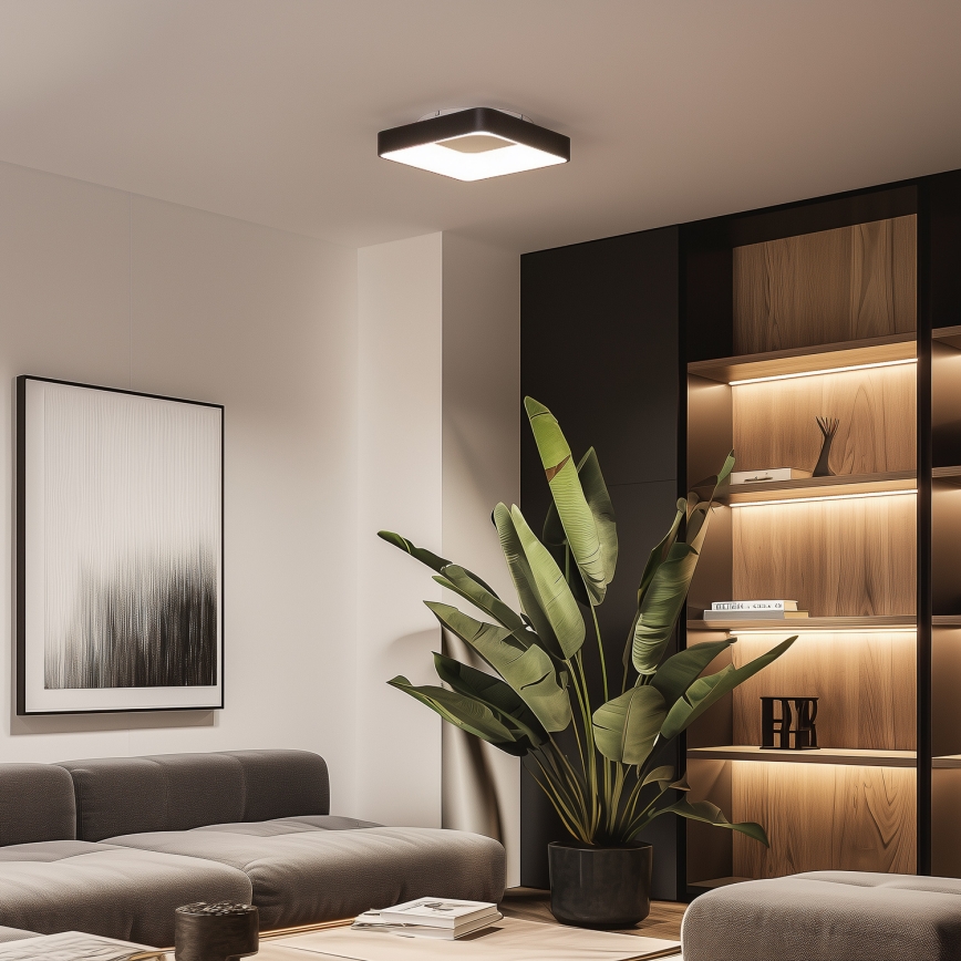 Brilagi - Димируемо LED таванно осветително тяло FALCON II LED/80W/230V 3000–6500K 40x40 см черно + дистанционно управление