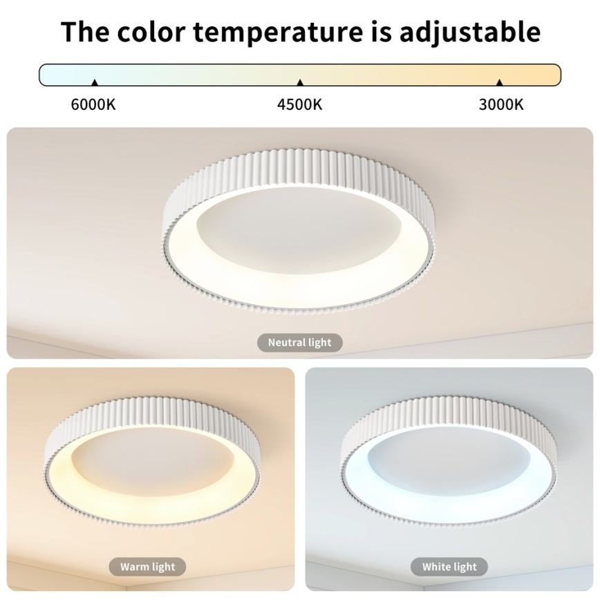 BRILAGI - LED таванно осветително тяло с възможност за димиране FALCON MODERN LED/54W/230V 3000-6000K Ø 60 см бяло + дистанционно управление