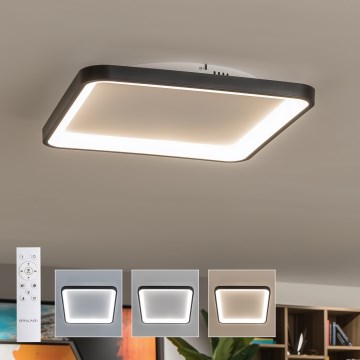 Brilagi - LED димируемо таванно осветително тяло FALCON SLIM LED/50W/230V 3000-6500K 50x50 cm черно + дистанционно управление