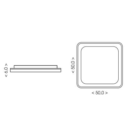 BRILAGI - LED Димируемо таванно осветително тяло FALCON SLIM LED/50W/230V 3000-6500K 50x50 cm бяло/бежово + дистанционно управление