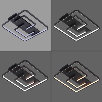 Brilagi - димируемо LED таванно осветително тяло FLARE LED/34W/230V 3000-6000K 48x48 cm черно + дистанционно управление