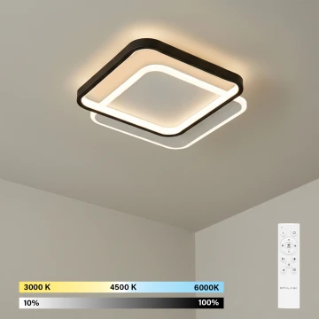 Brilagi - LED димируемо таванно осветително тяло FLARE LED/43W/230V 3000-6000K 39,5x45 cm бяло/черно + дистанционно управление