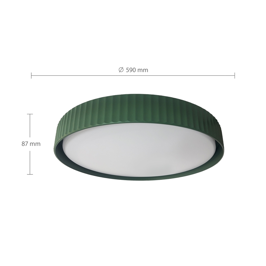 Brilagi - LED димируемо таванно осветително тяло LUCIA LED/60W/230V 3000-6500K Ø59 cm зелено + дистанционно управление