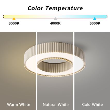 Brilagi - димируемо LED таванно осветително тяло LUMIX LED/48W/230V 3000-6000K бежово Ø 50 см + дистанционно управление