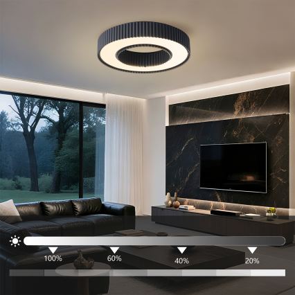 Brilagi - Димируемо таванно LED осветително тяло LUMIX LED/48W/230V 3000-6000K черно диаметър 50 см + дистанционно управление