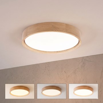 Brilagi - LED димируемо таванно осветително тяло MANAROLA SMART STARS LED/24W/230V 3000-6000K Wi-Fi Tuya Beacon Ø 41 см дъб + дистанционно управление