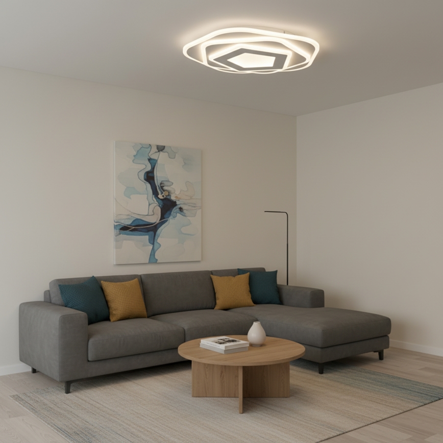 Brilagi - Модерно таванно LED осветително тяло с възможност за димиране, 64W/230V, 3000-6000K, Ø 40 см + дистанционно управление