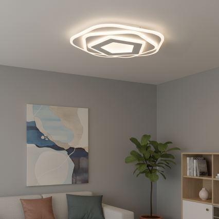 Brilagi - Модерно таванно LED осветително тяло с възможност за димиране, 64W/230V, 3000-6000K, Ø 40 см + дистанционно управление